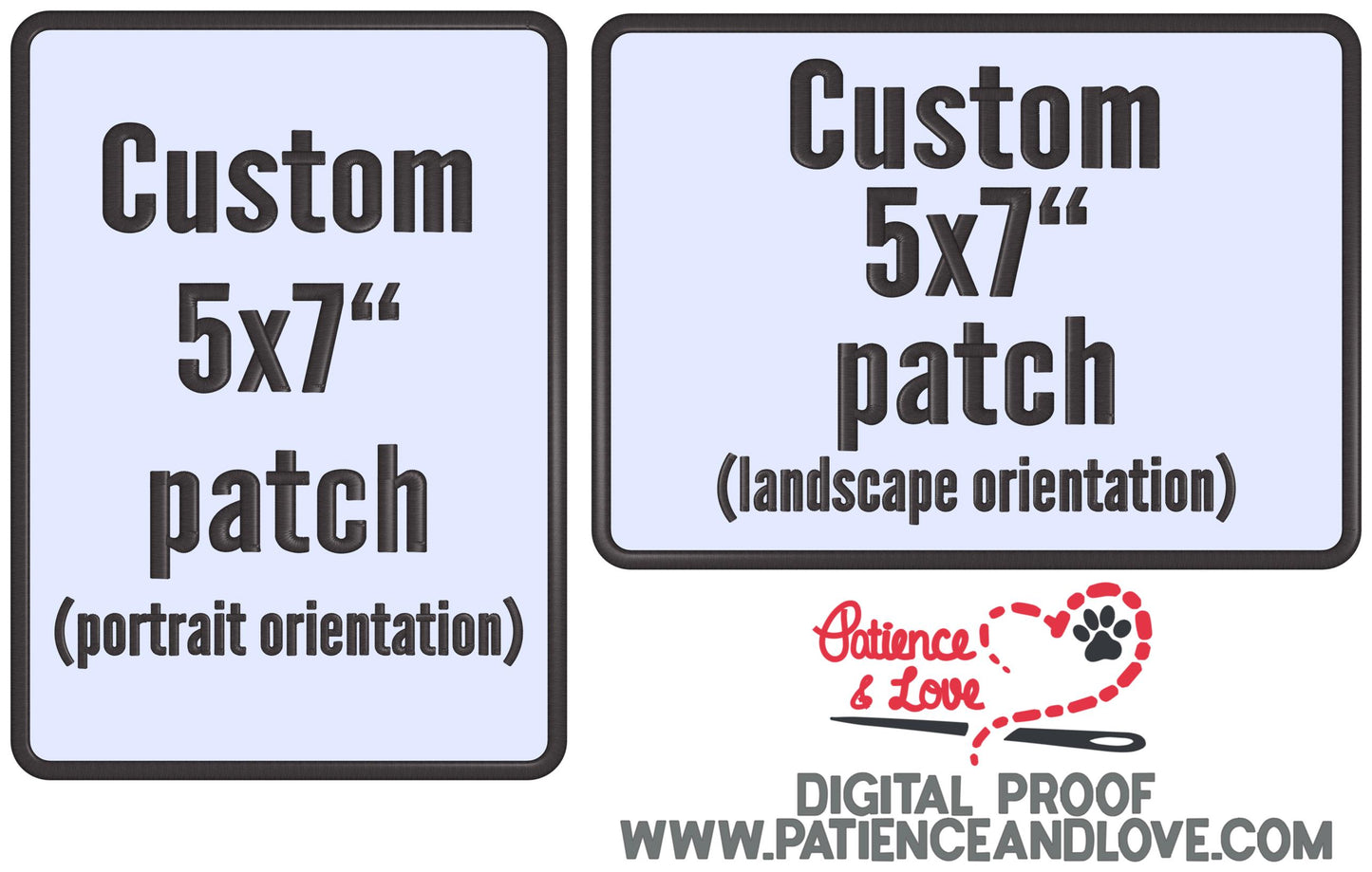5x7" Custom Patch, 5x7 inch rectangular patch
