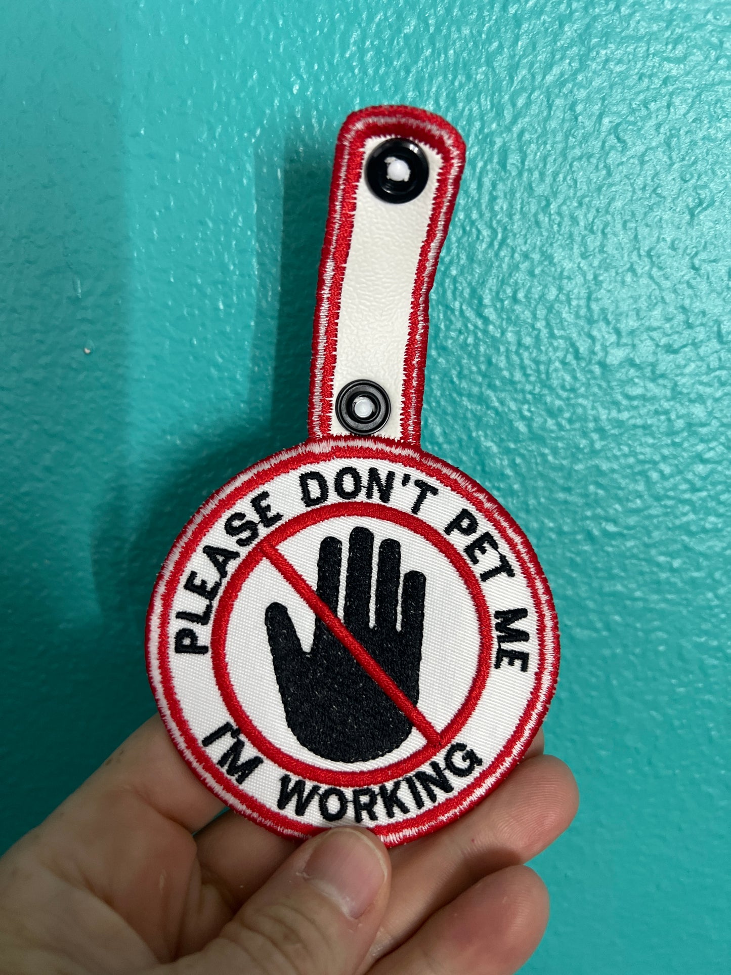 Two-sided Snap Tab Fob Key, Your custom text and design, Embroidered on the front AND back, with your details