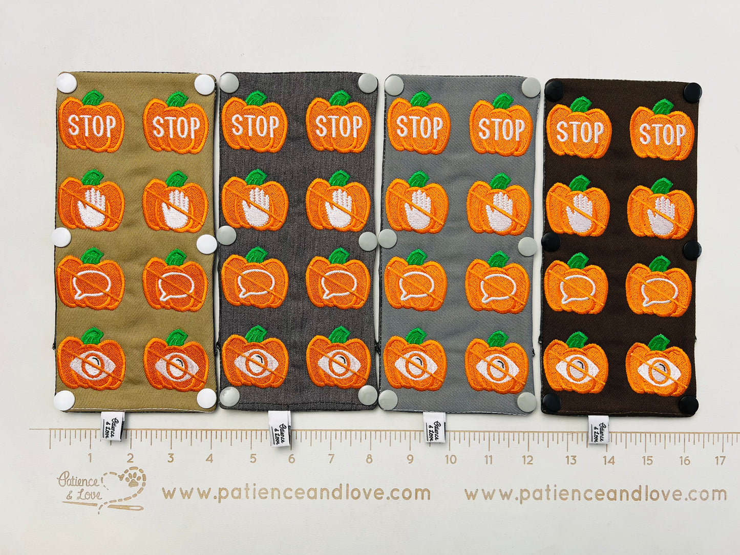 Seasonal - Ready to ship - Pumpkin symbols, Vertical, Leash sleeve