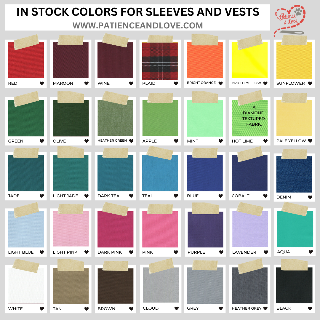 Custom Short 5.9 inch embroidered, Leash sleeve