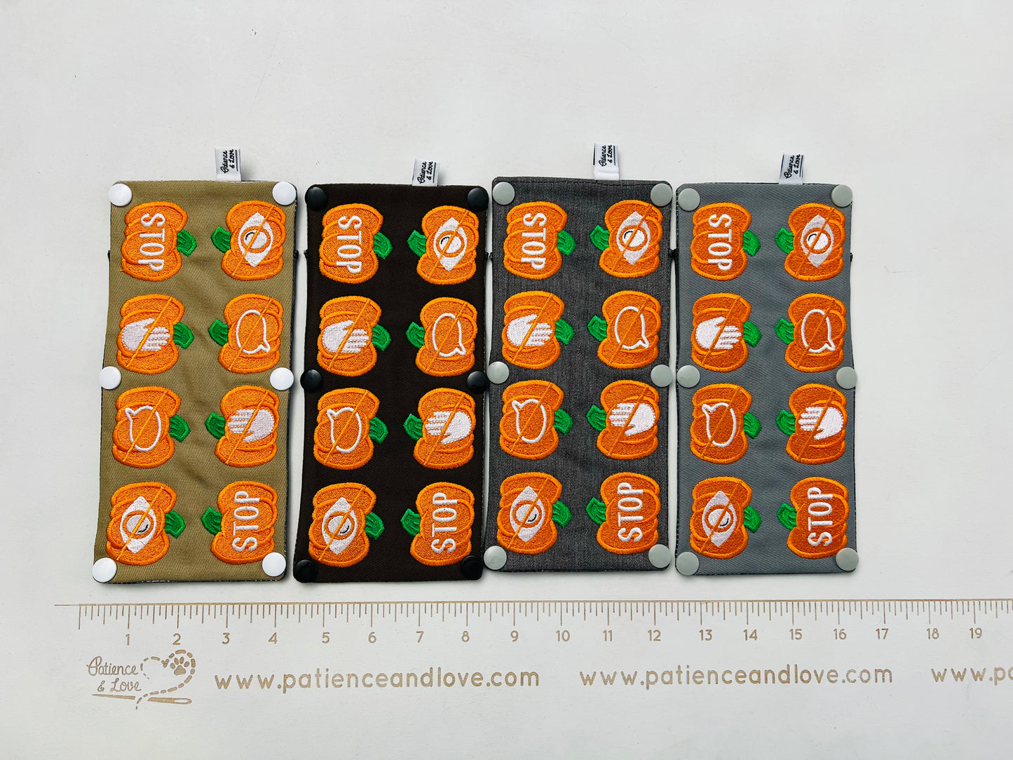 Seasonal - Ready to ship - Pumpkin symbols, Horizontal, Leash sleeve