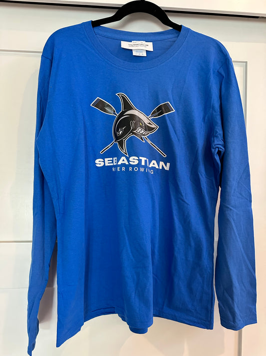Long sleeve, Port & Company® Long Sleeve Core Cotton Tee with Sebastian River Rowing Logo