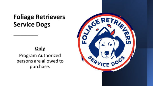 Program Gear for Foliage Retrievers Service Dogs - Only program reps can purchase
