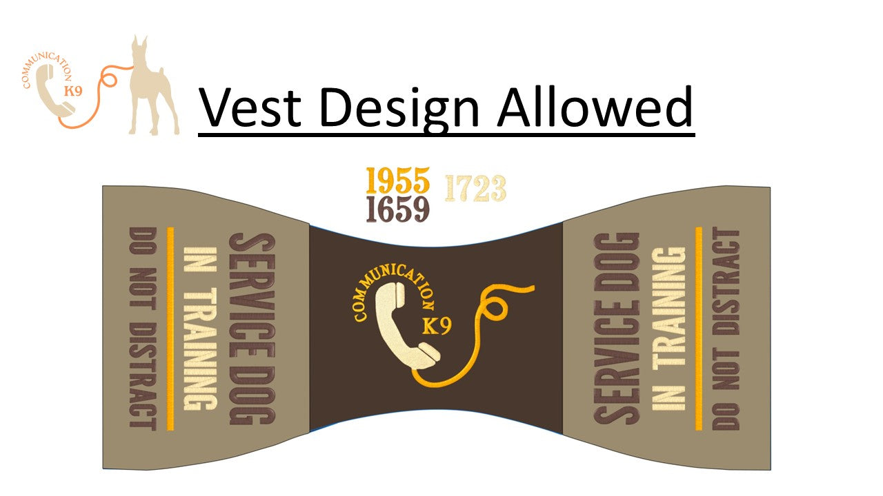 Communication K9, Butterfly vest, Custom Program Vest