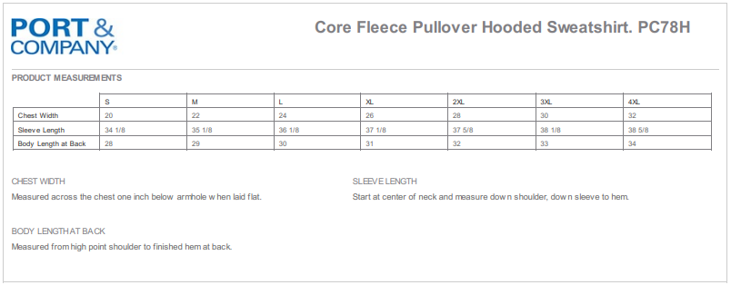 Sweatshirt, Port & Company® Core Fleece Pullover Hooded Sweatshirt with Sebastian River Rowing Logo