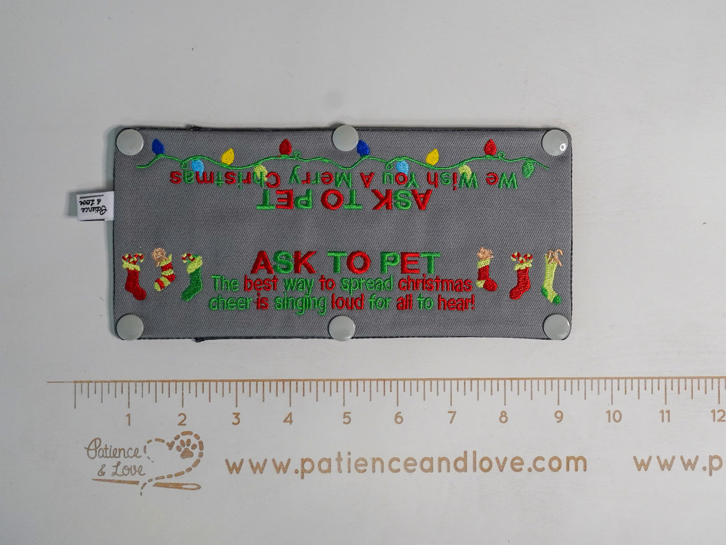 Seasonal Sleeves / Ready to Ship - Christmas themed, Stocking, lights, ask to pet, Leash sleeve