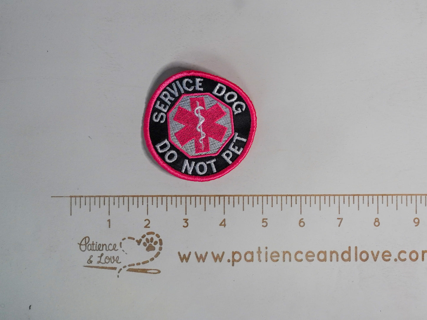 Premade/ Ready to ship patches -Service Dog, Do Not Pet, Medical symbol, 3 inch round patch