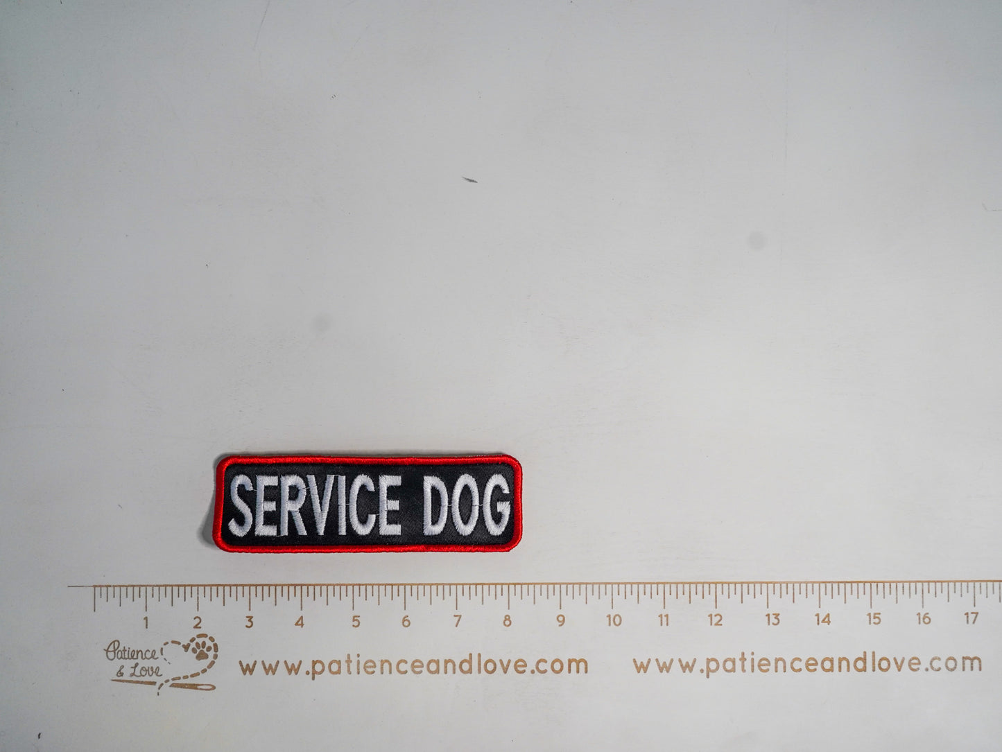 Premade/ Ready to ship patches - black fabric - Service Dog, Rectangular 6x2 patch