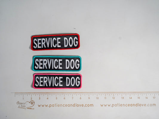 Premade/ Ready to ship patches - black fabric - Service Dog, Rectangular 6x2 patch