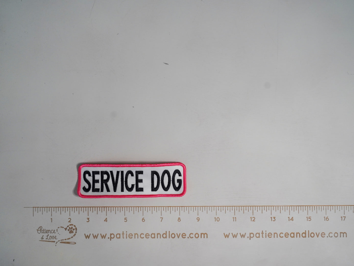 Premade/ Ready to ship patches - white fabric - Service Dog, Rectangular 6x2 patch