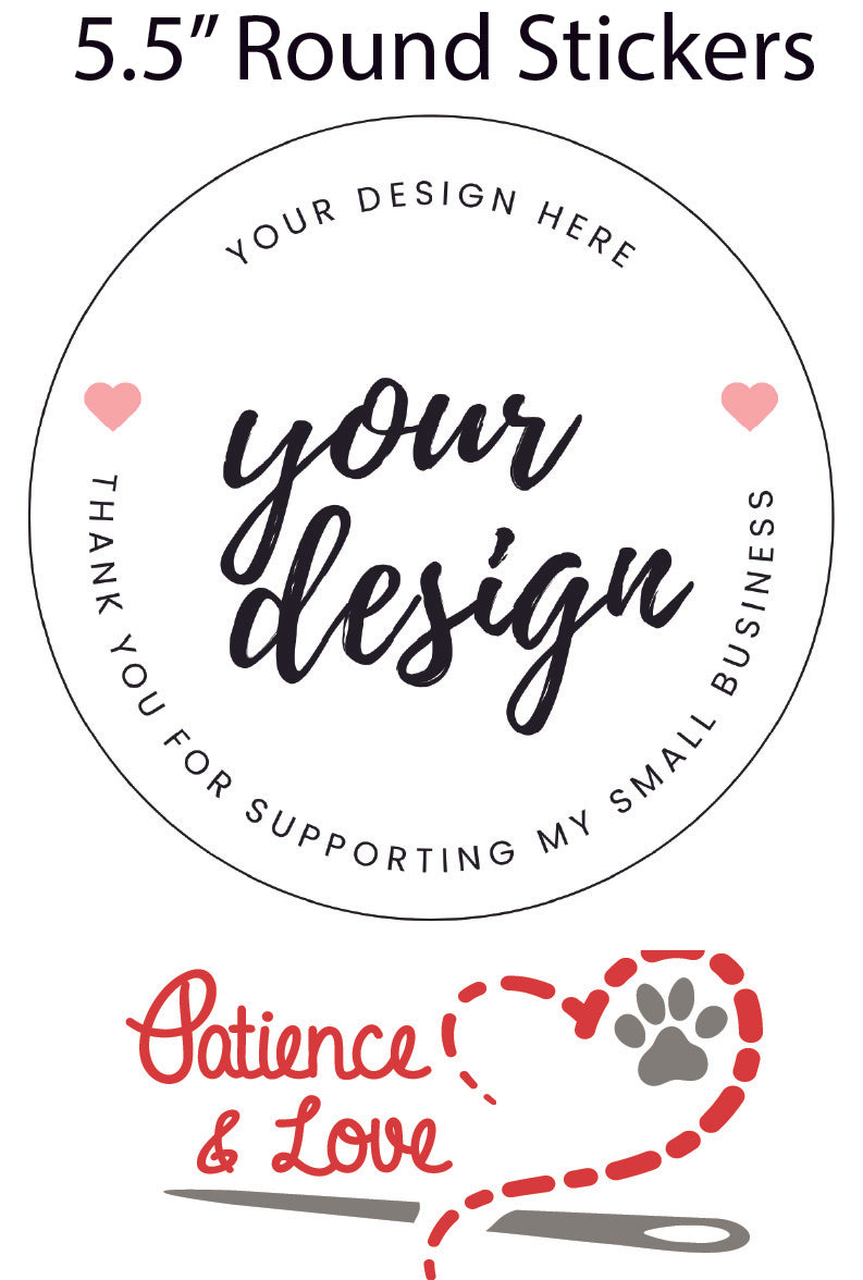 100 pack of Stickers, Your Custom Design, 5.5" round – Full Color, Premium Vinyl