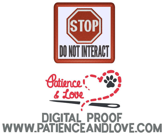 Stop Do Not Interact, 2.5 x 2.5", square patch