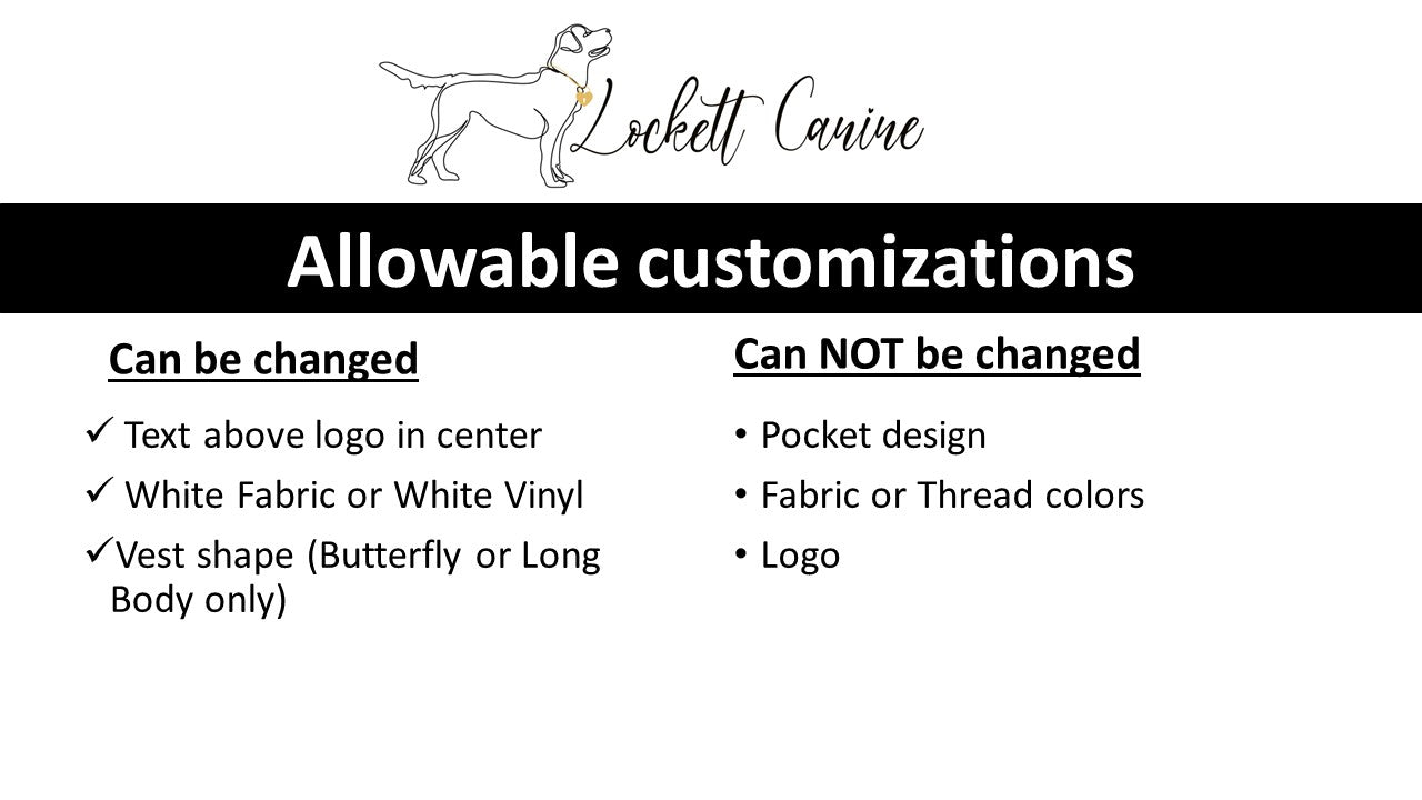 Lockett Canine Custom Program Vest
