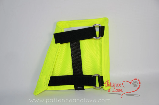 Guide Dog Please Ignore Harness Sign with No Touching No Talking No Eye Contact Patch, offest handle sign