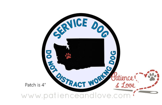 Washington State Working Dog, Service Dog, 4-inch round patch