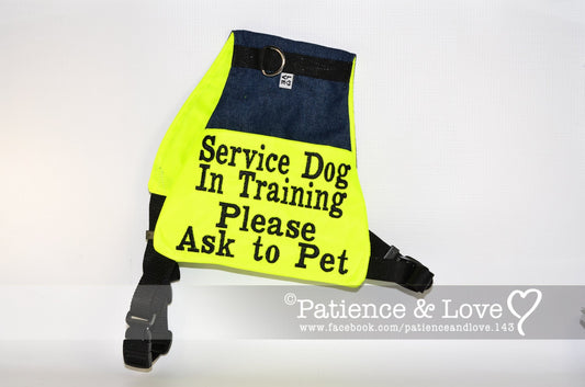 Service Dog In Training Please Ask To Pet, Butterfly Style Embroidered Vest