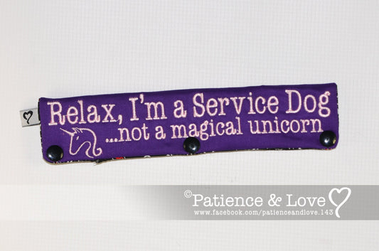 I'm a Service dog, not a Magical Unicorn, 2 lines of text, Leash Sleeve