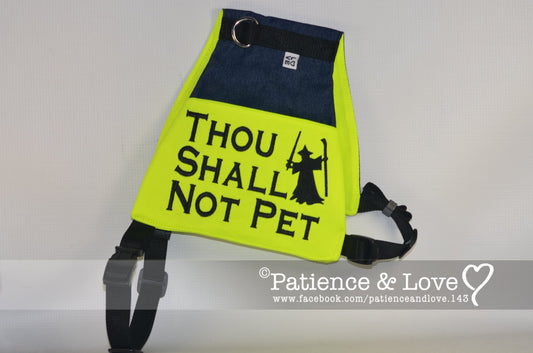 Thou Shall Not Pet with wizard, Butterfly Style Embroidered Vest