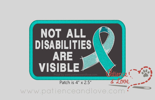Not all disabilities are visible with ribbon, 4 x 2.5 inch rectangular patch
