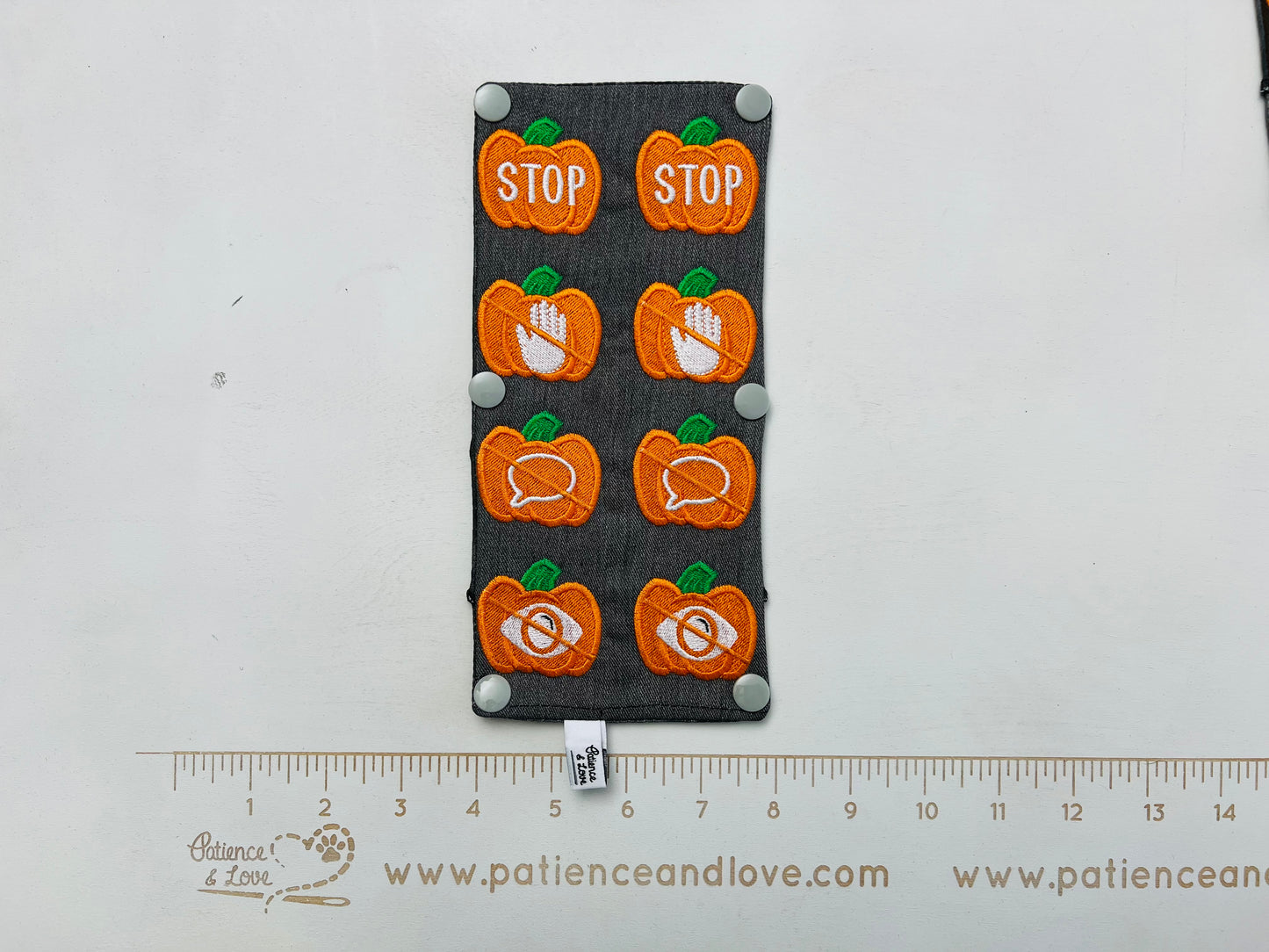 Seasonal - Ready to ship - Pumpkin symbols, Vertical, Leash sleeve