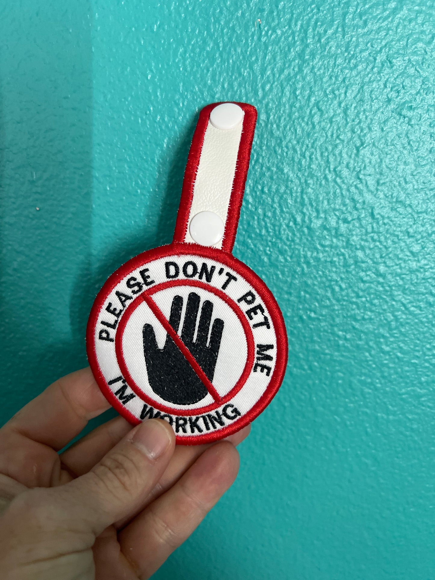 Two-sided Snap Tab Fob Key, Your custom text and design, Embroidered on the front AND back, with your details