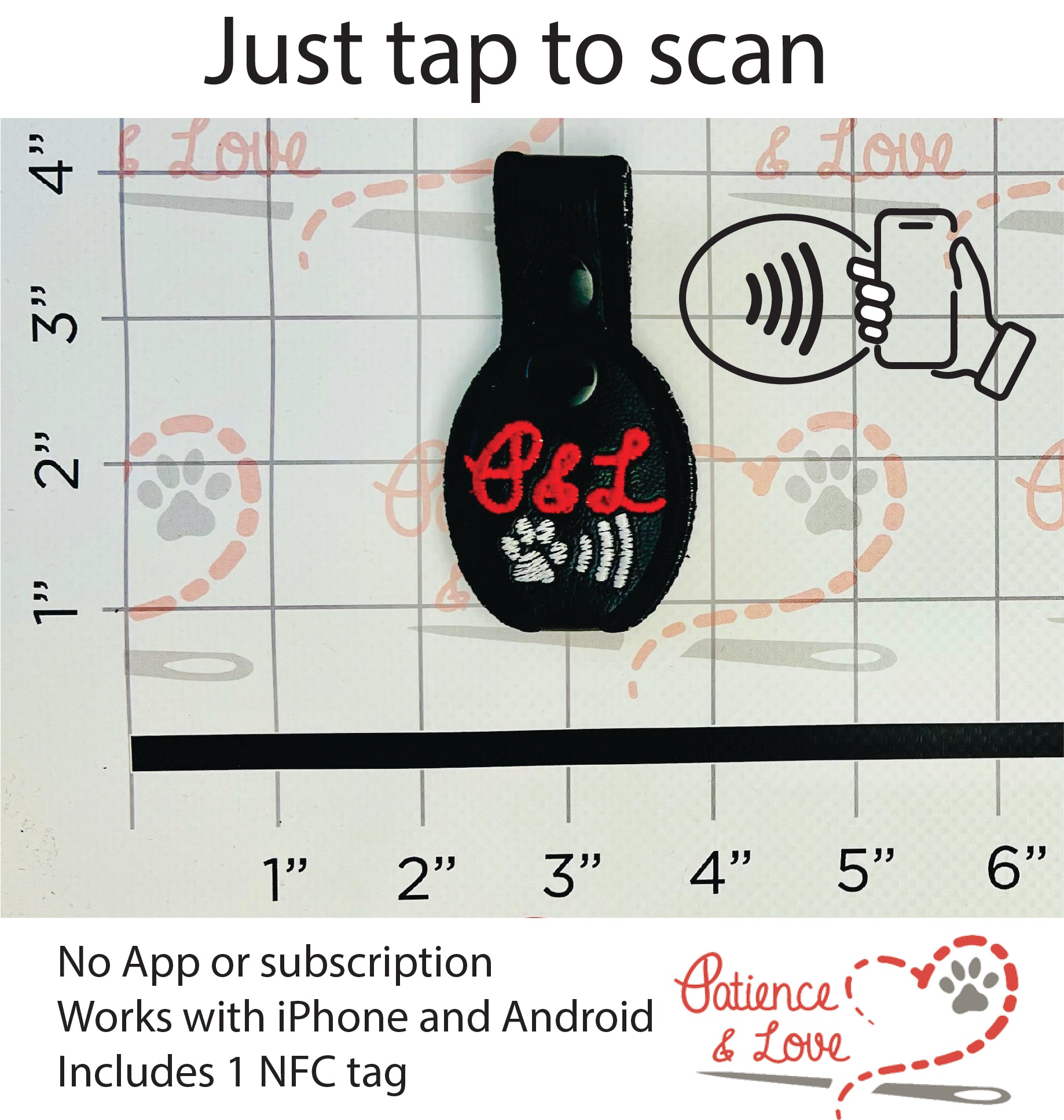 Custom NFC Tag Snap Tab Fob for Keychain, personalized link, tap and s ...