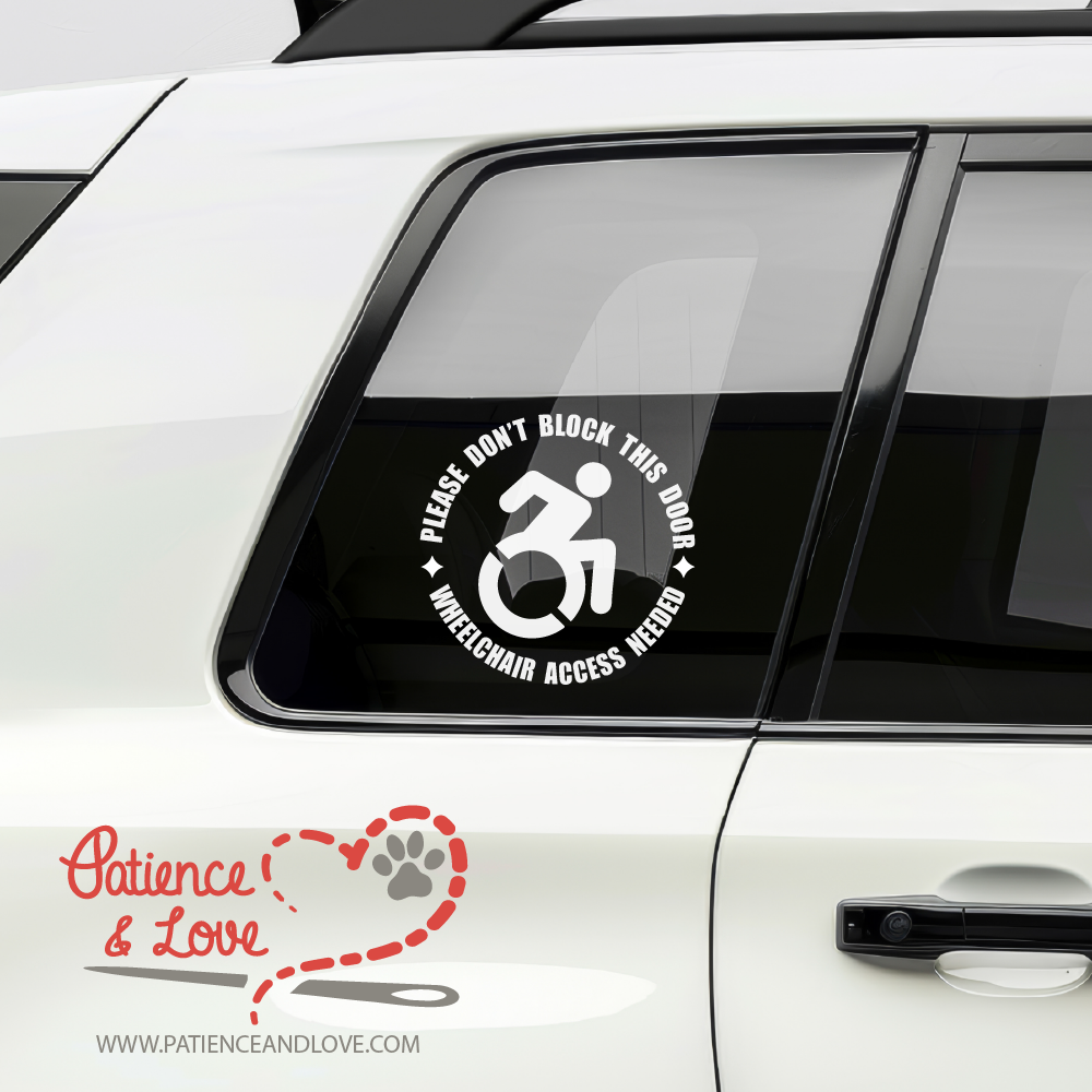 Decal, Wheelchair Access Reminder – Custom Color, Premium Vinyl