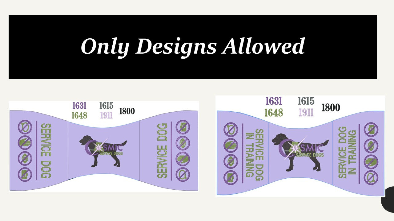Cosmic Service Dogs, Butterfly vest, Custom Program Vest