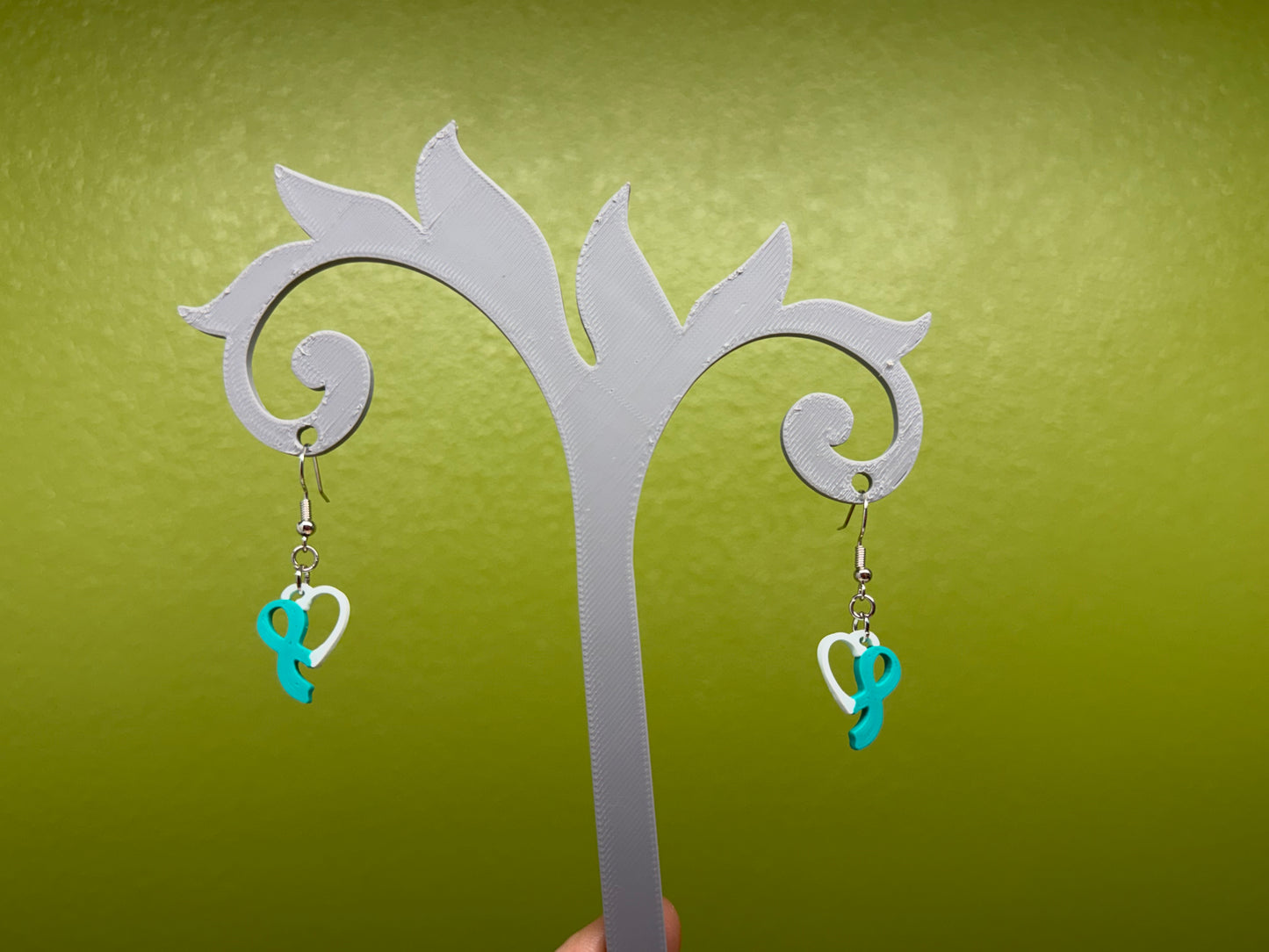 Awareness Ribbon Heart Earrings / Charm – 3D Print Files (Digital Download)