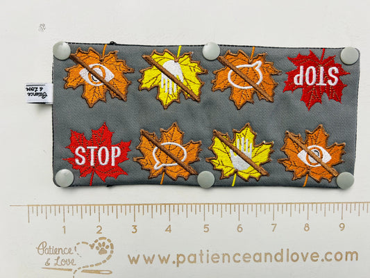 Seasonal, fall - Leaf symbols, Leash sleeve, made to order, custom