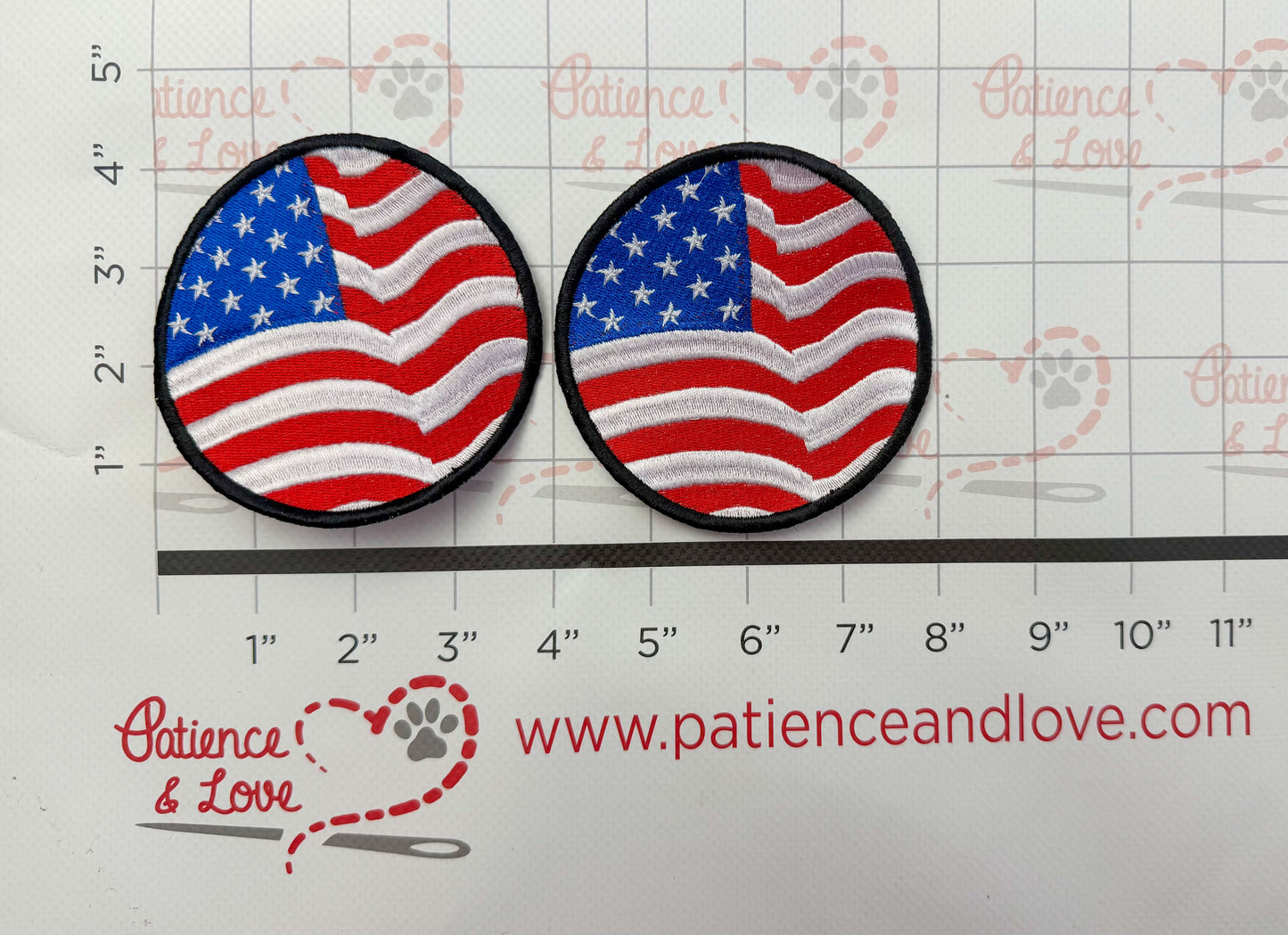 Ready to ship - Flag, USA, 4-inch round patch