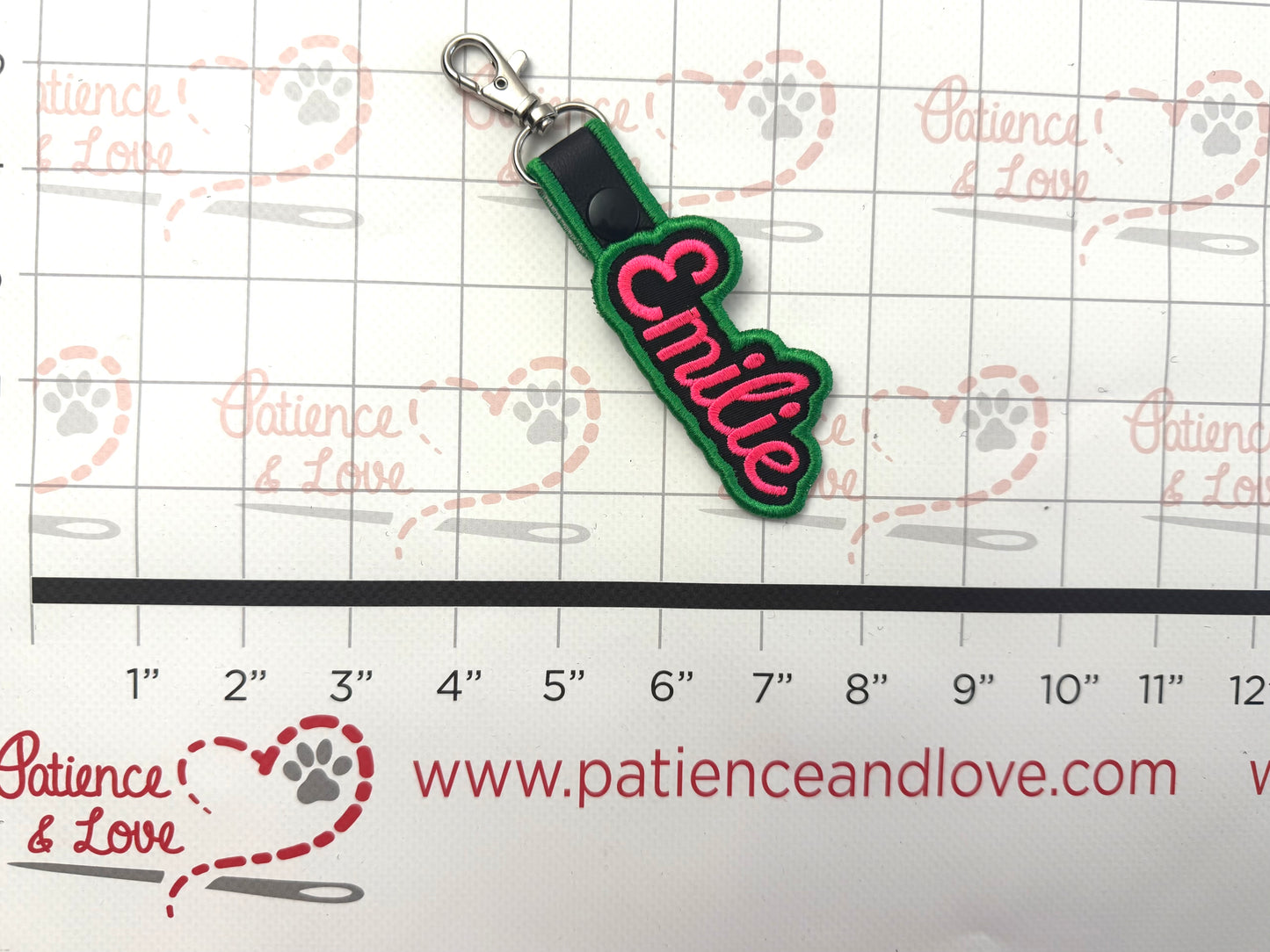 Personalized Name Tag, Backpack Tag, Vest accessory, Name Snap Tab Fob Keychain accessory, Your name tag, Embroidered on the front with your name