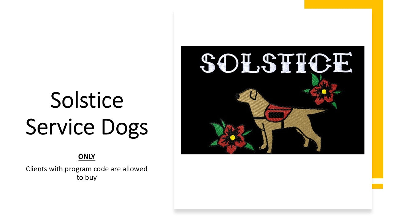 Program Vest - Solstice Service Dogs, Butterfly or Long Body or S&R or cape- clients can purchase