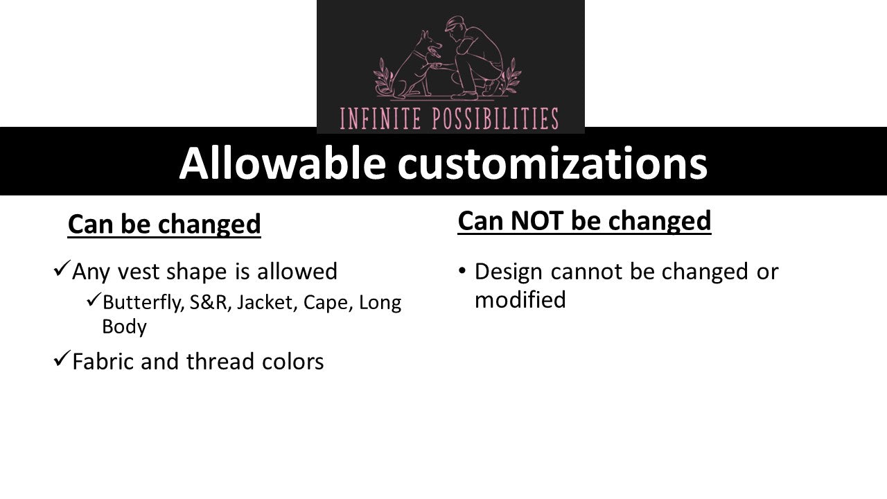 Infinite Possibilities - Program Gear, Butterfly or Long Body or S&R or cape