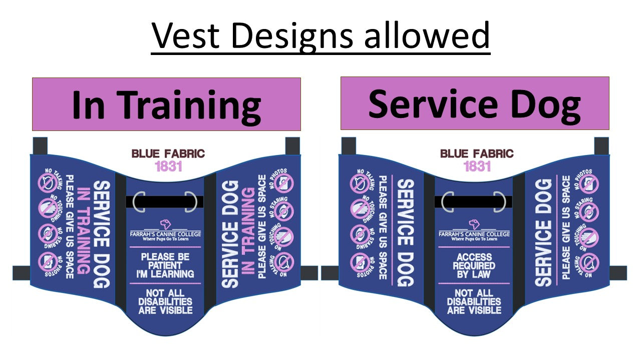 Farrah's Canine College Program Vest, S&R or cape