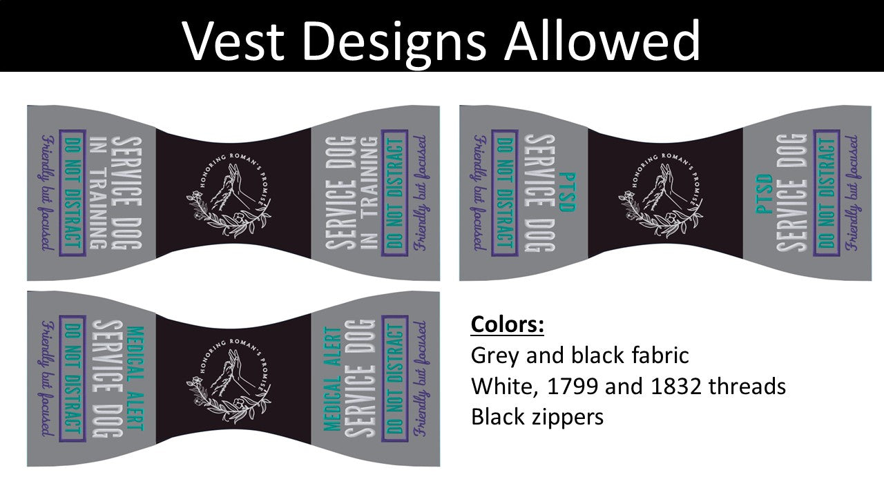 Honoring Roman's Promise- Program Butterfly Vest - Clients can purchase with program code