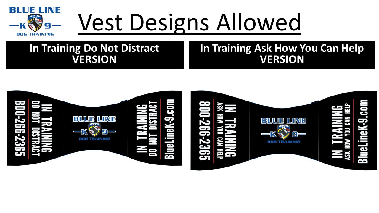 Blue Line K9 Dog Training Custom Program Vest, butterfly or cape