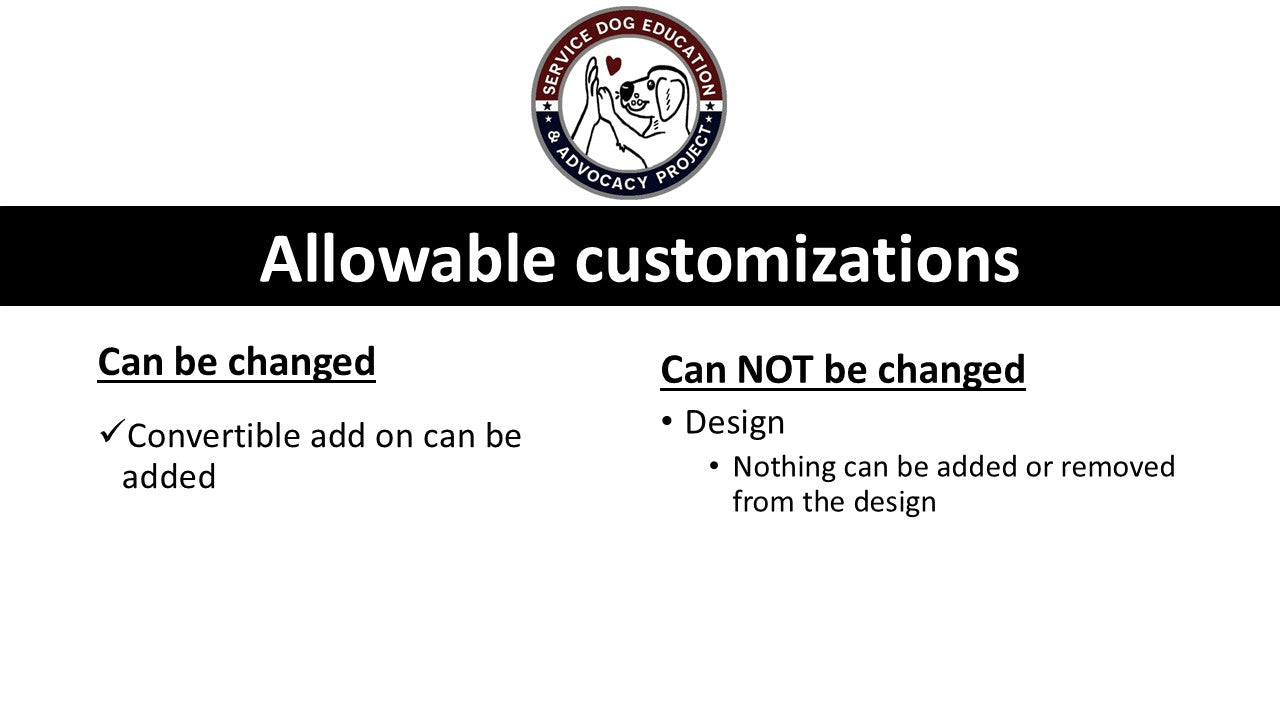 Service Dog Education and Advocacy Project, SDEA Project, Butterfly vest or patch, Custom Program Vest