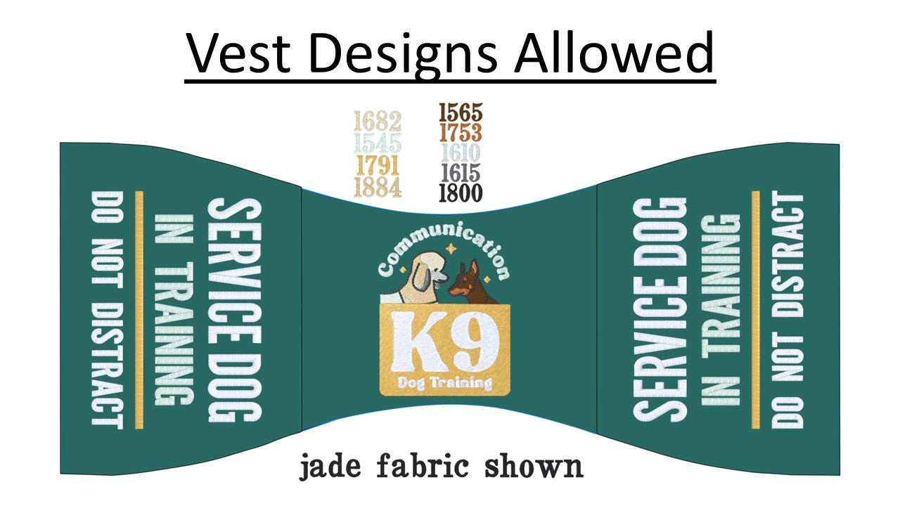 Communication K9, Butterfly vest, Custom Program Vest