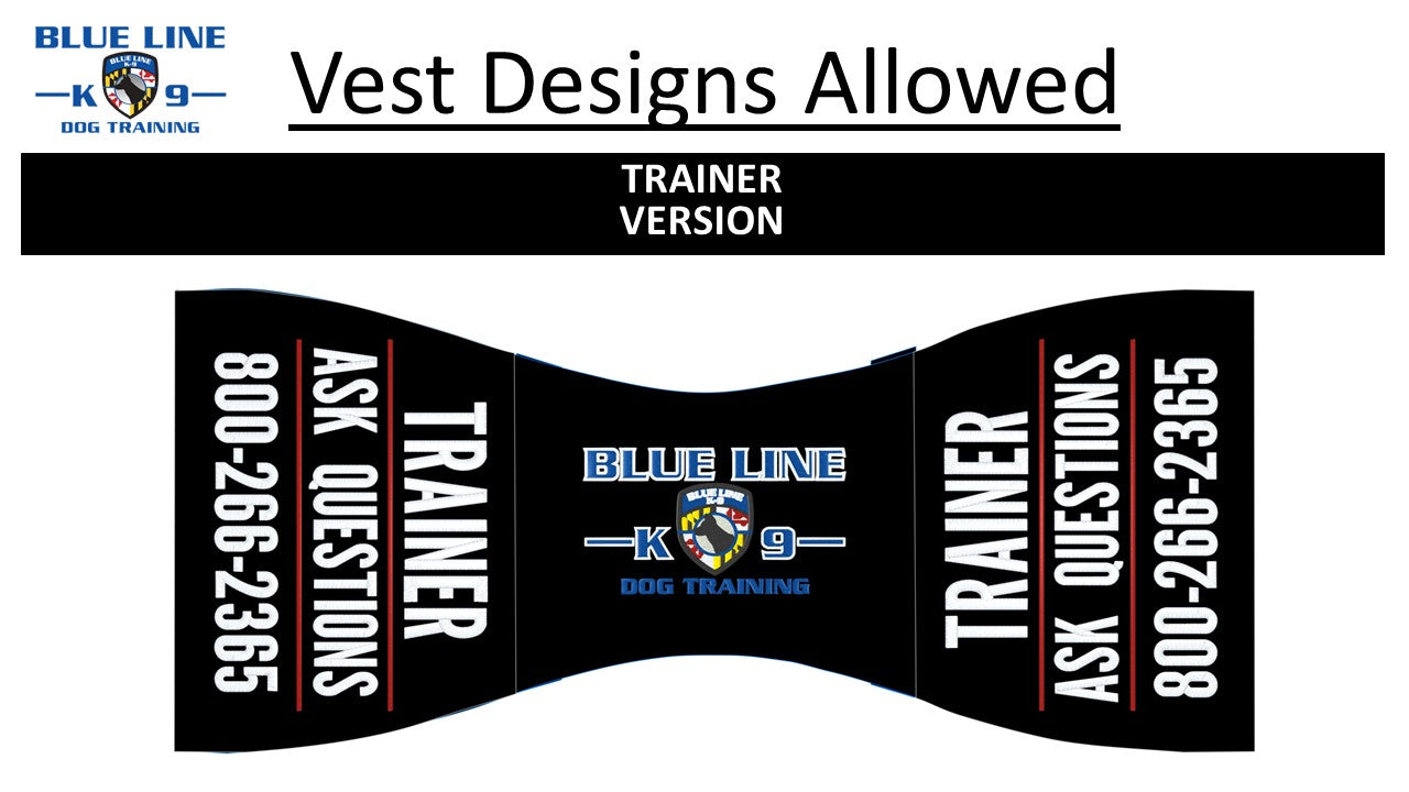Blue Line K9 Dog Training Custom Program Vest, butterfly or cape