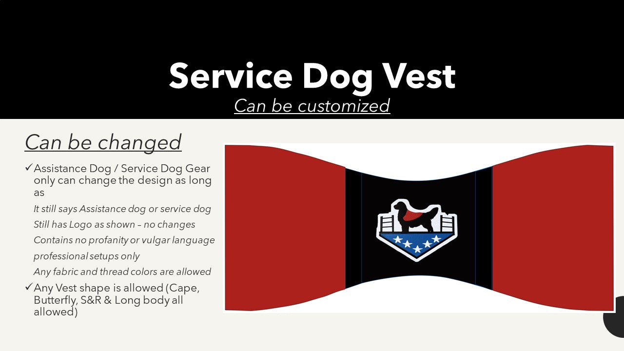 Program Vest - Mission Service Dogs, Butterfly or Long Body or S&R or cape- clients can purchase (Copy)