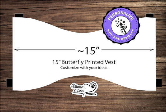 Printed Butterfly Vest, Full color, DecoLeather, Personalize with our Design Builder Tool