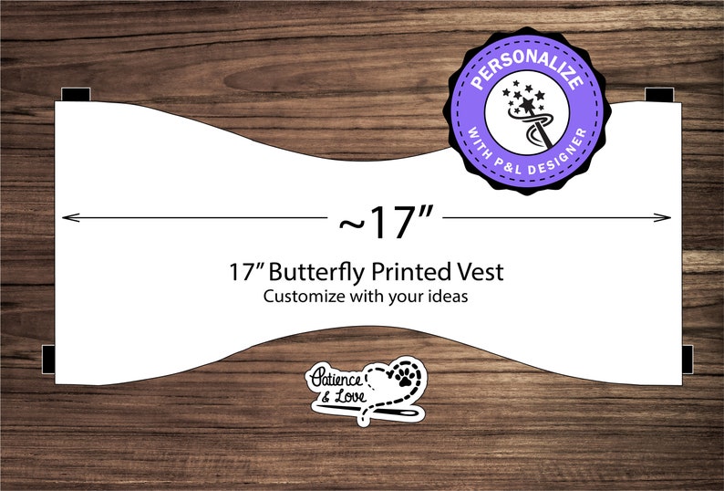 Printed Butterfly Vest, Full color, DecoLeather, Personalize with our Design Builder Tool
