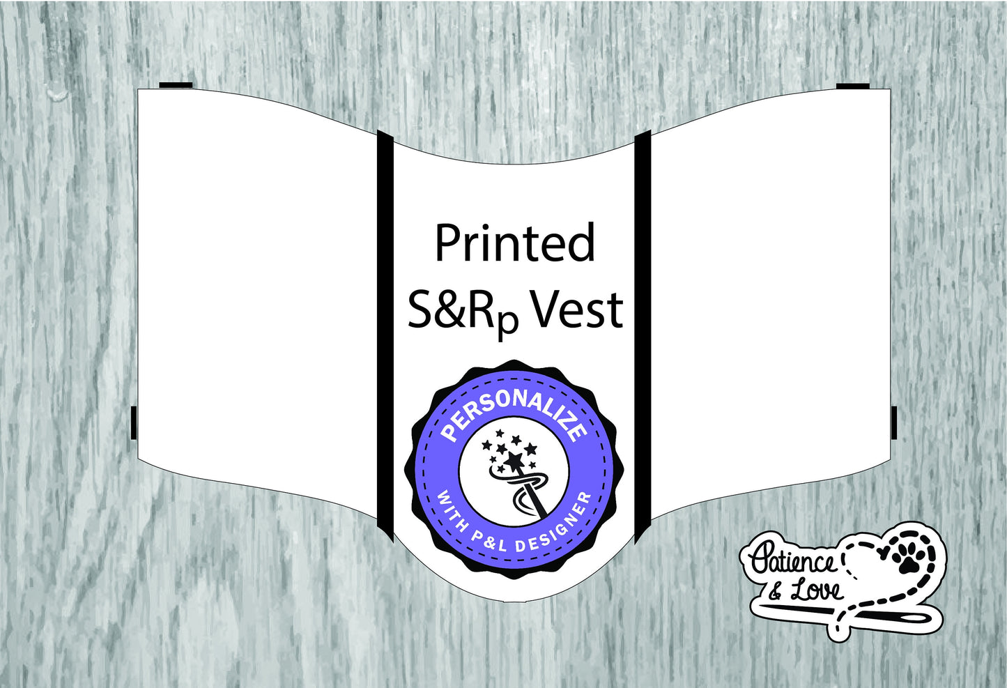 Printed SNR-p Vest, Full color, DecoLeather, Personalize with our Design Builder Tool