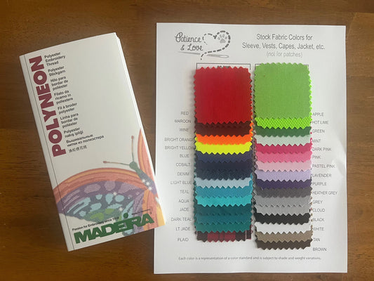 Fabric Swatch Set AND 1 Thread Color Book, PolyNeon thread Chart