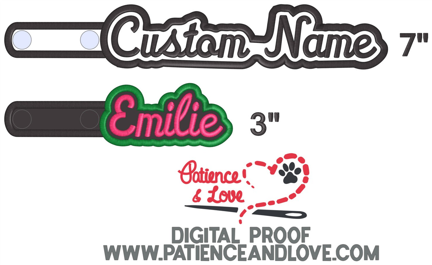 Personalized Name Tag, Backpack Tag, Vest accessory, Name Snap Tab Fob Keychain accessory, Your name tag, Embroidered on the front with your name