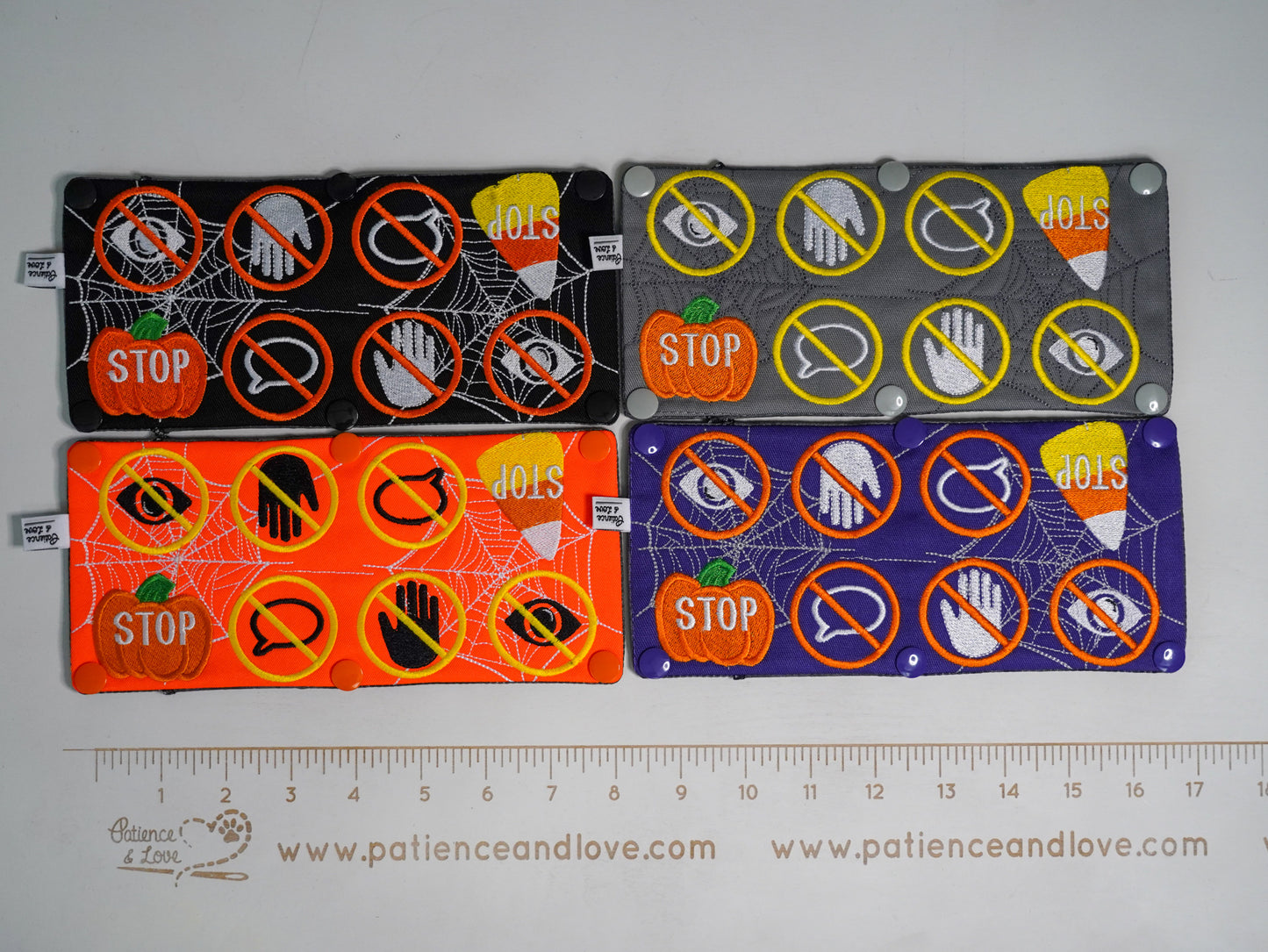 Seasonal Sleeves / Ready to Ship - symbol / candy corn / spiderweb, Halloween themed, Leash sleeve