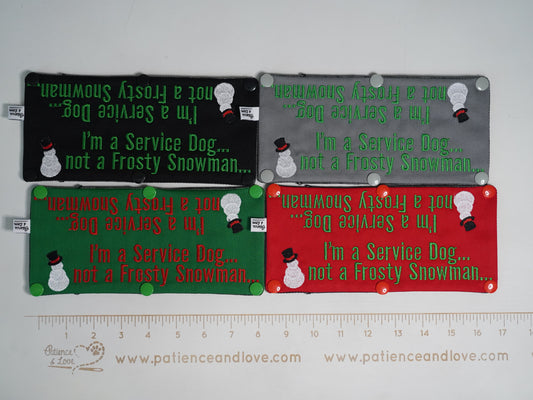 Seasonal Sleeves / Ready to Ship - service dog not frosty the snowman, snowman, Christmas themed, Leash sleeve