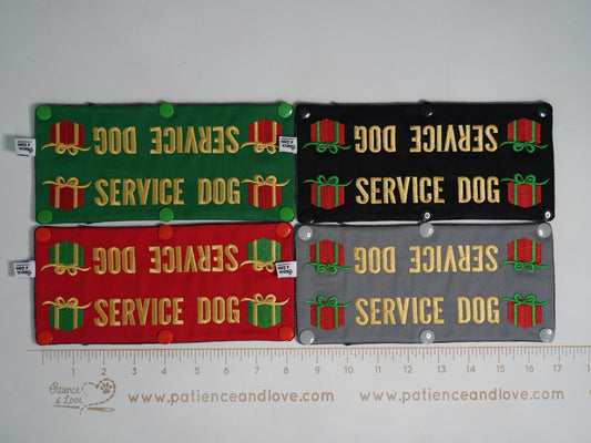 Seasonal Sleeves / Ready to Ship - service dog, present, Christmas themed, Leash sleeve