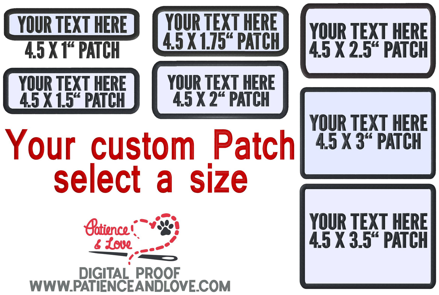 Custom Patch, 4.5 Inch rectangular patch